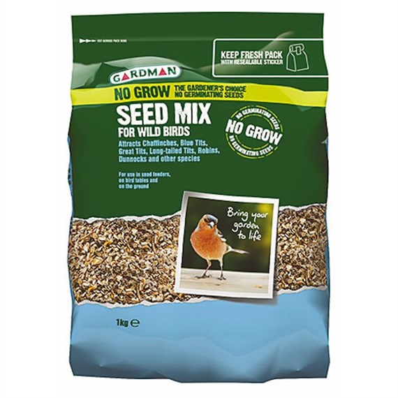 Gardman No Grow Seed Mix 1kg Wild Bird Food (A06560)