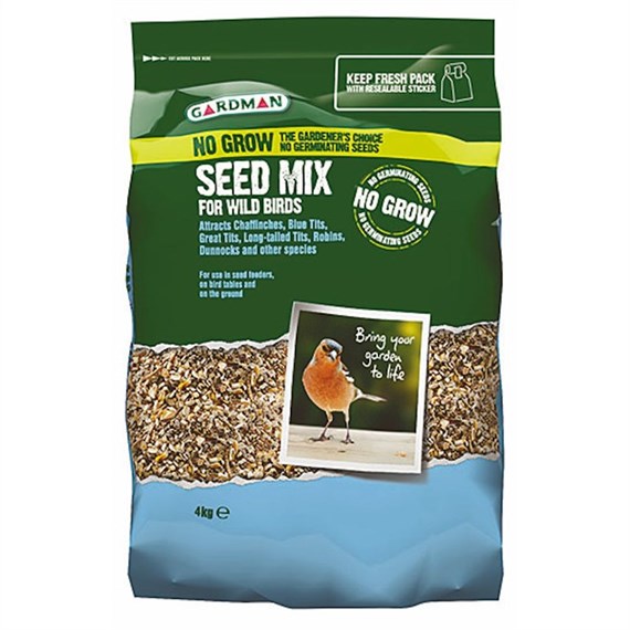 Gardman No Grow Seed Mix 4kg Wild Bird Food (A06570)