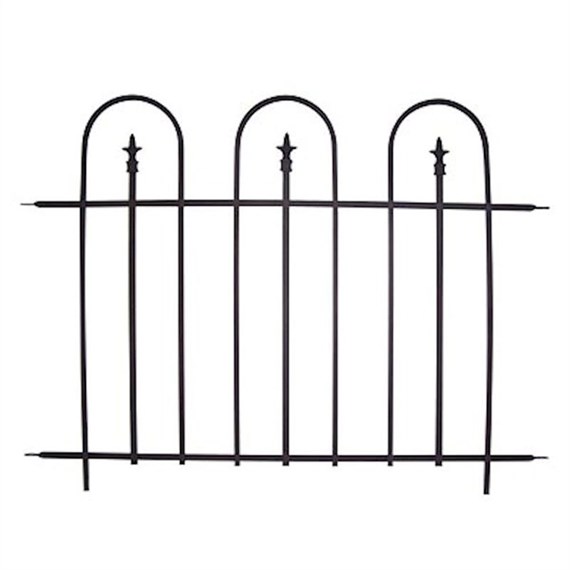 Panacea Triple Arch Finial Fence Section - Black (87500)