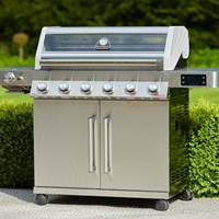 Grillstream Gourmet 6 Burner Barbecue Hybrid Charcoal & Gas BBQ - Stainless Steel (GGH66SS)