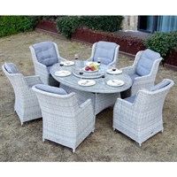 Supremo Lazia 6 Seat Oval Outdoor Garden Furniture Set (885442)