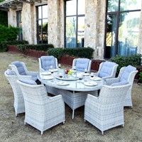 Supremo Lazia 8 Seat Oval Outdoor Garden Furniture Set (885443)