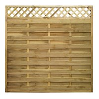 Zest 4 Leisure San Remo Flat Top Fence Panel with Trellis 6ft x 6ft (00585)