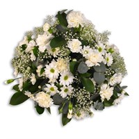 With Sympathy Flowers - All White Posy Arrangment