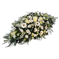 With Sympathy Flowers - All White Mixed Double Ended Spray