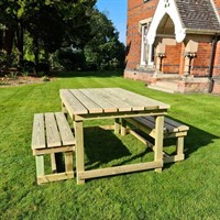 Churnet Valley Butchers Table Wooden Outdoor Dining Set (BT102) DIRECT DISPATCH