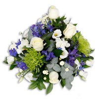 With Sympathy Flowers - Blue, Green and White Posy