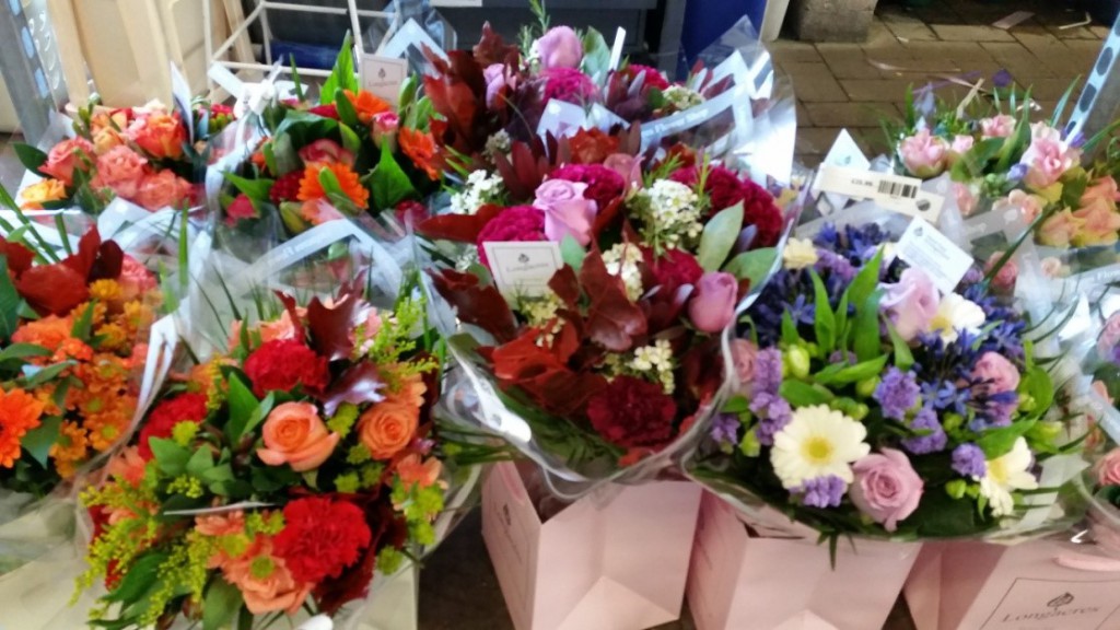 A selection of hand-tied bouquets at Longacres Bagshot