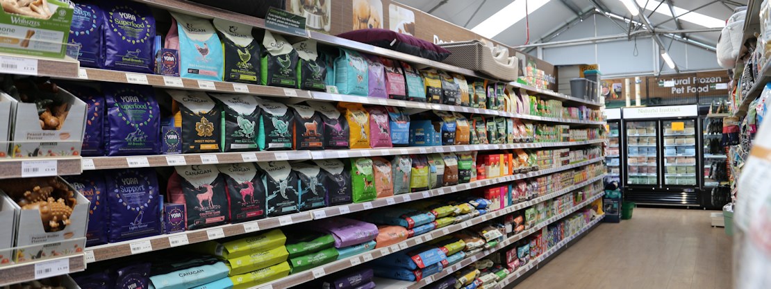 Longacres Bagshot dog food pet department