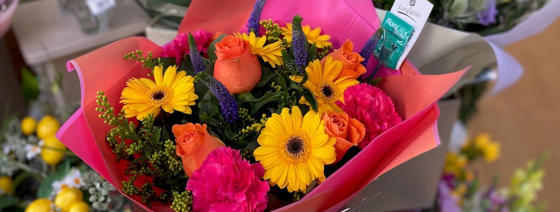 Longacres Bourne Valley freshly made hand tied floral bouquet
