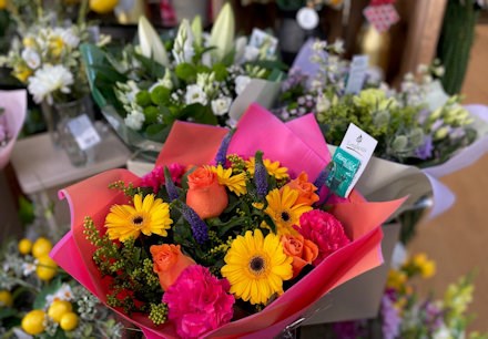 Longacres Bourne Valley freshly made hand tied floral bouquet