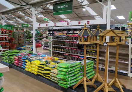 Longacres Bybrook Barn wild bird food department with bird tables and feeders
