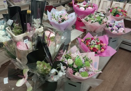 Longacres Chelmsford floristry department with individual fresh cut flowers and hand tied bouquets