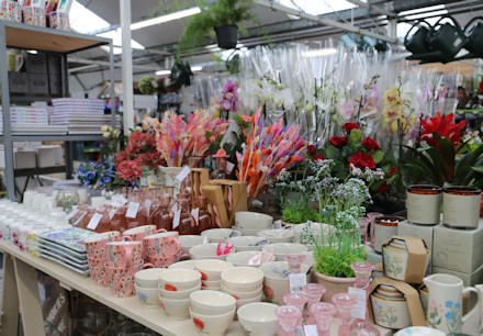 Longacres Chobham giftware table stocked with decorative items and gift ideas