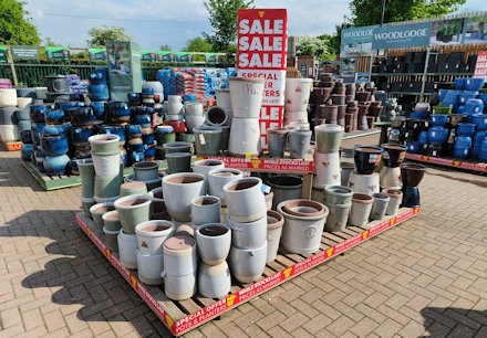 Longacres Shepperton outdoor pot display in a range of sizes and colours