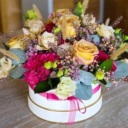 Hat Box Flower Arrangements