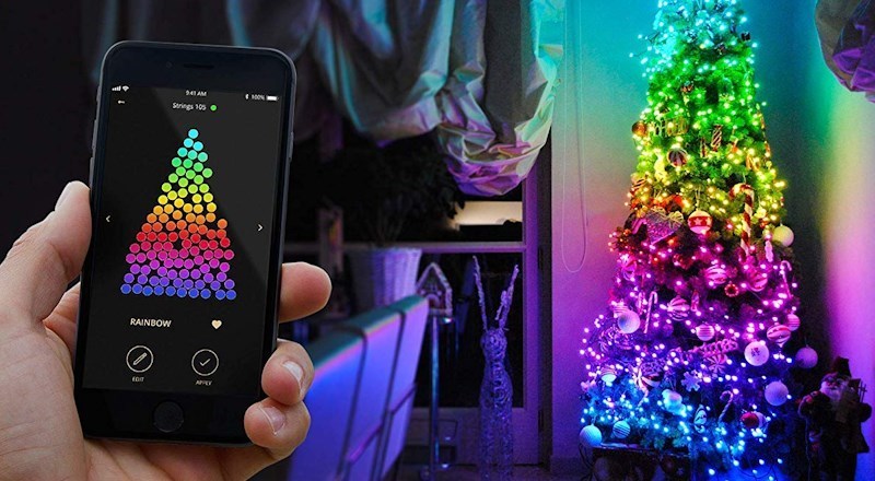 Super RGB 7 Ft Plug in DIY Smart Christmas Tree Light APP Controlled LED  Animated Lightshow Xmas Tree String Light With Remote