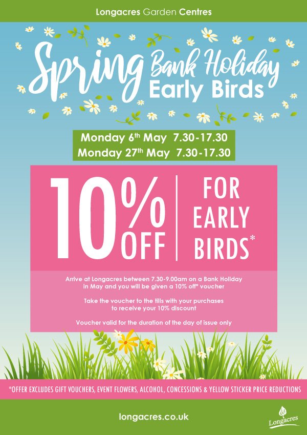 10 Off For Early Birds On The May Bank Holidays 2019 - 