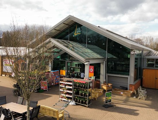 screenshot of a map of the area where Longacres Garden Centre Bagshot is located