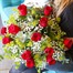 12 Long Stem Red Roses & Gypsophila Hand Tied Day BouquetAlternative Image2