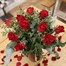 12 Red Short Stem Roses Valentine's Day Hand Tied Bouquet Alternative Image