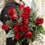12 Red Short Stem Roses Valentine's Day Hand Tied Bouquet Alternative Image