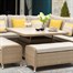 Bramblecrest Hampshire Walnut Square Modular Outdoor Garden Furniture Set with BenchesAlternative Image2