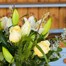 Easter Lilys and Buttercup Roses Hand Tied Floral Bouquet Alternative Image