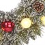 Edelman 45cm Green Frosted Pre Lit Artificial Christmas Wreath with Red Baubles & Pine Cones (1166289) Alternative Image