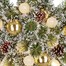 Edelman 60cm Green Frosted Pre Lit Artificial Christmas Star Wreath with Gold Baubles & Pine Cones (1183909) Alternative Image