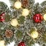 Edelman 60cm Green Frosted Pre Lit Artificial Christmas Star Wreath with Red Baubles & Pine Cones (1166294) Alternative Image