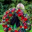 Festive Crimson and Cobalt Door Wreath Alternative Image
