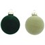 Kaemingk 8cm Glass Flock Finish Christmas Baubles 6 Pack In Green (062284) Alternative Image