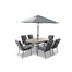 Leisuregrow Monza 6 Seat Oval Outdoor Garden Dining Set with 3m ParasolAlternative Image1