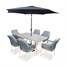 Leisuregrow Peru 6 Seat Boat-Shaped Outdoor Garden Furniture Dining Set Alternative Image