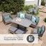 Leisuregrow Peru Lounge Outdoor Garden Furniture Dining Set with Adjustable Table Alternative Image