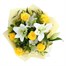 White Lilies & Yellow Roses Cut Flower Handtied BouquetAlternative Image4