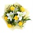 White Lilies & Yellow Roses Cut Flower Hand Tied BouquetAlternative Image4