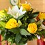 White Lilies & Yellow Roses Cut Flower Hand Tied BouquetAlternative Image1