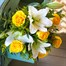 White Lilies & Yellow Roses Cut Flower Handtied BouquetAlternative Image2