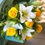 White Lilies & Yellow Roses Cut Flower Hand Tied BouquetAlternative Image2