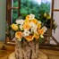 Mother's Day Peach and Lemon Rose with Freesia Hand Tied Floral Bouquet Alternative Image