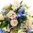 Pastel Blue and Peach Hat Box Floral ArrangementAlternative Image2