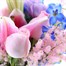 Pink, Lilac & Blue Handtied Bouquet - DeluxeAlternative Image1
