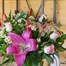 Pink Rose & Lily Cut Flower Hand Tied BouquetAlternative Image1