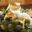 White and Gold Memorial Christmas Floral Posy Arrangement Alternative Image