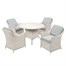 Woodlodge Antigua Pearl and Ash 4 Seat Round Outdoor Garden Furniture Dining SetAlternative Image1