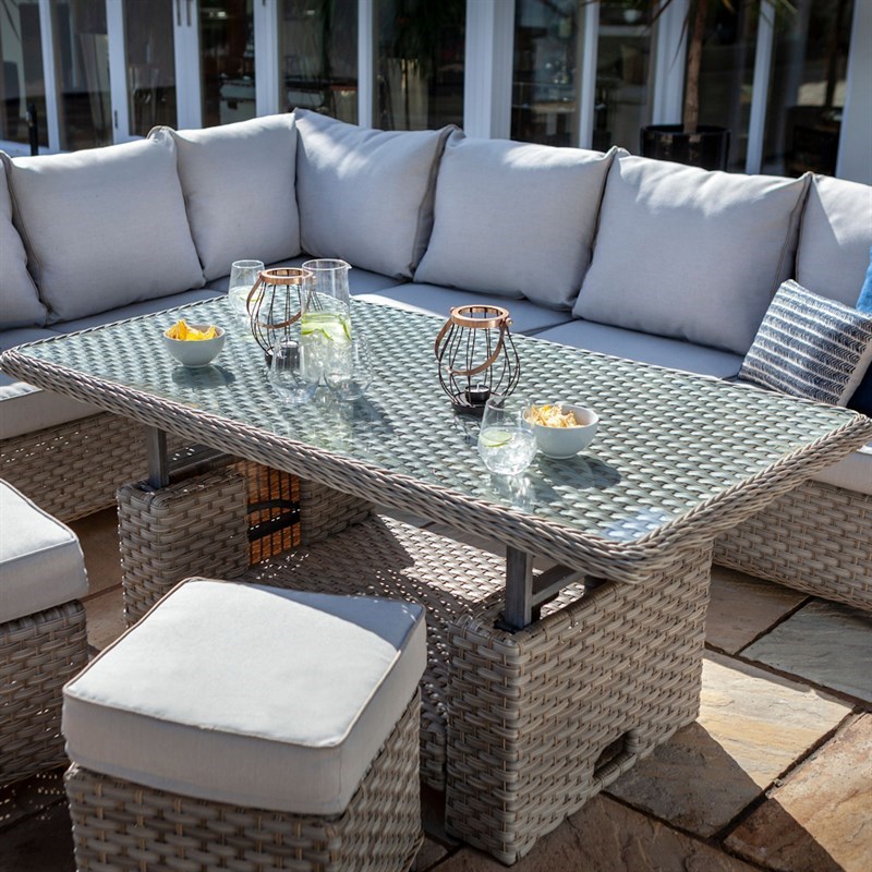 Hartman Heritage Bijou Casual Outdoor Garden Furniture Dining Set With Adjustable Table 711186