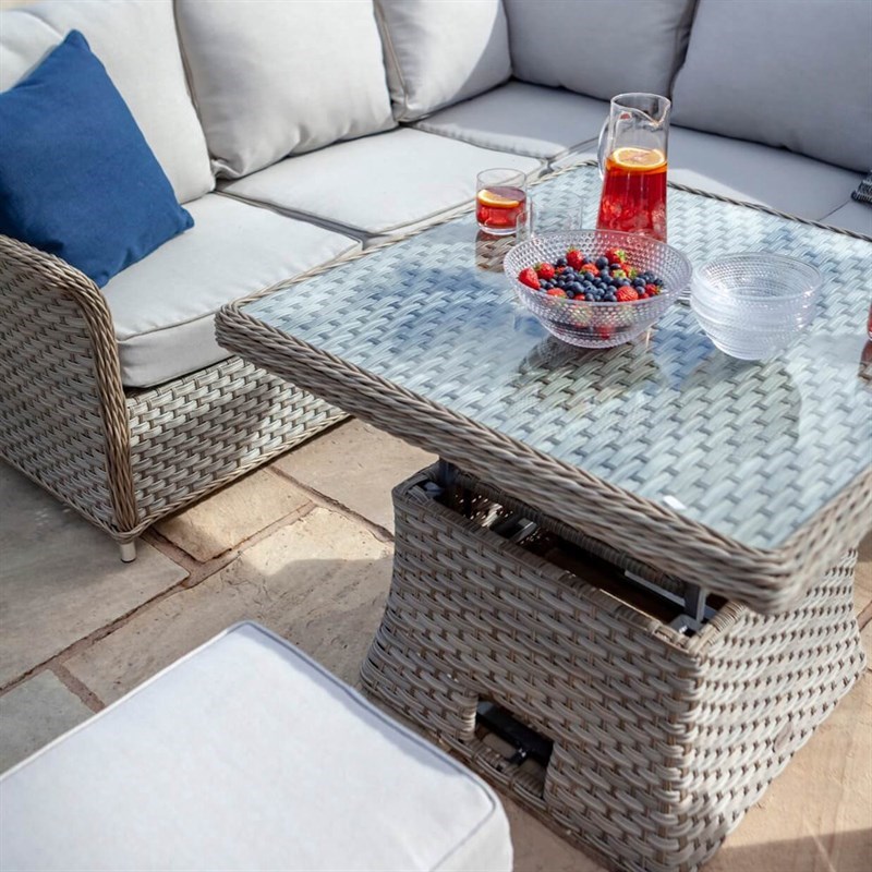 Hartman Heritage Beech Square Casual Set Outdoor Garden Furniture Dining Set With Adjustable Table