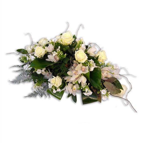 With Sympathy Flowers - 2ft Double Ended Spray With Cream Orchids
